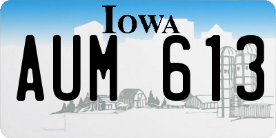 IA license plate AUM613