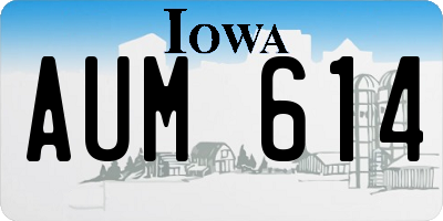 IA license plate AUM614