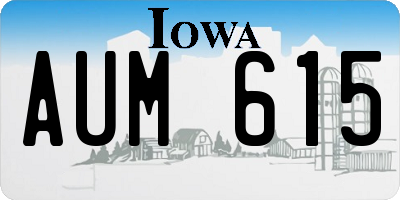 IA license plate AUM615