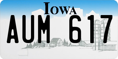 IA license plate AUM617