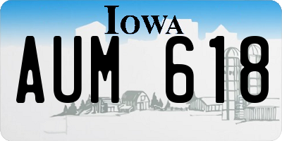 IA license plate AUM618