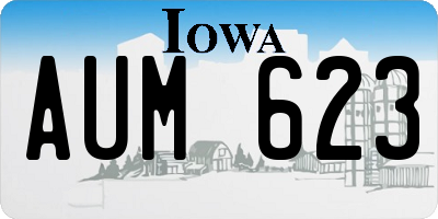 IA license plate AUM623