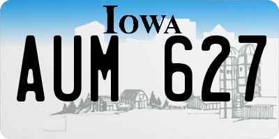 IA license plate AUM627