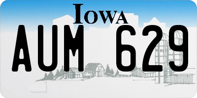 IA license plate AUM629