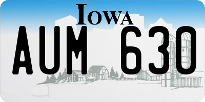 IA license plate AUM630