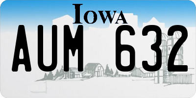 IA license plate AUM632