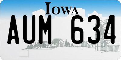 IA license plate AUM634