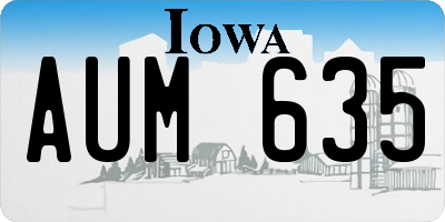 IA license plate AUM635