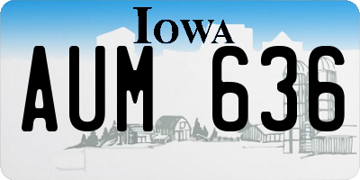IA license plate AUM636