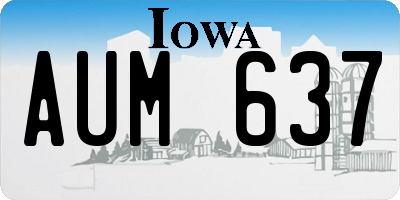 IA license plate AUM637
