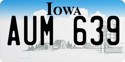 IA license plate AUM639