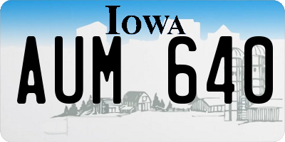 IA license plate AUM640