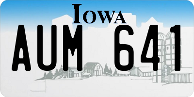 IA license plate AUM641