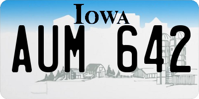 IA license plate AUM642