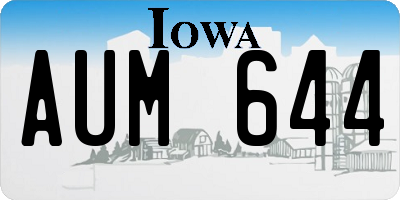 IA license plate AUM644