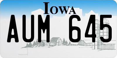 IA license plate AUM645