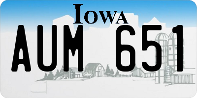 IA license plate AUM651
