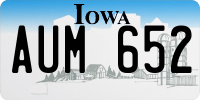 IA license plate AUM652