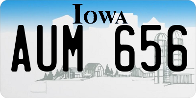 IA license plate AUM656