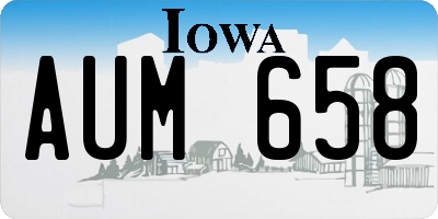IA license plate AUM658