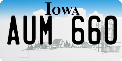 IA license plate AUM660