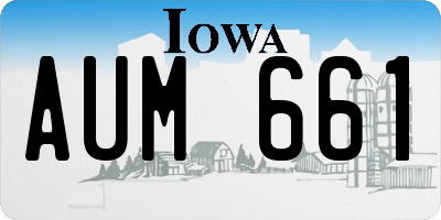 IA license plate AUM661