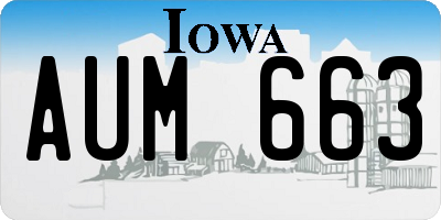 IA license plate AUM663