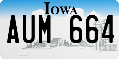 IA license plate AUM664