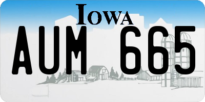 IA license plate AUM665