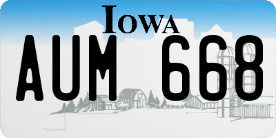 IA license plate AUM668
