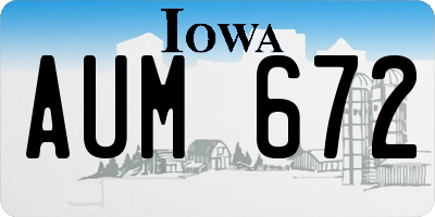 IA license plate AUM672