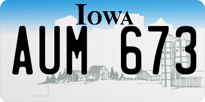 IA license plate AUM673