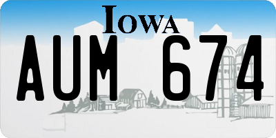 IA license plate AUM674