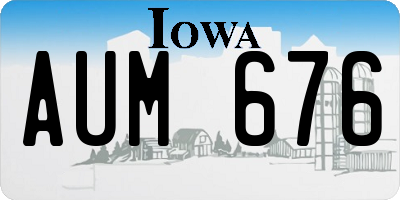 IA license plate AUM676