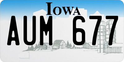 IA license plate AUM677
