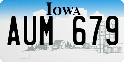 IA license plate AUM679