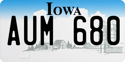 IA license plate AUM680