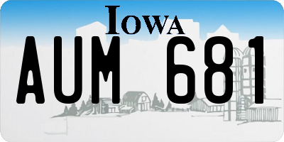 IA license plate AUM681