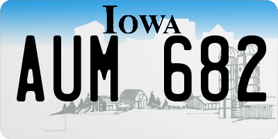 IA license plate AUM682