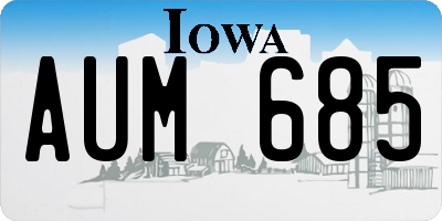 IA license plate AUM685