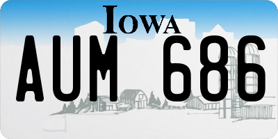 IA license plate AUM686