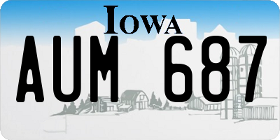 IA license plate AUM687