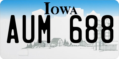 IA license plate AUM688