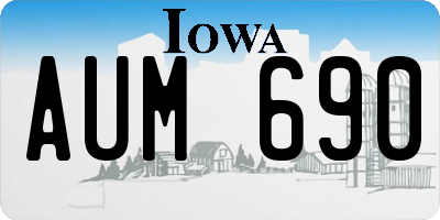 IA license plate AUM690