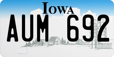 IA license plate AUM692