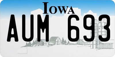 IA license plate AUM693