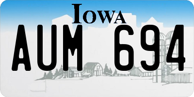IA license plate AUM694