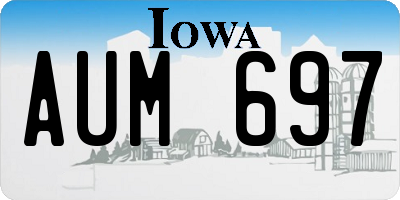 IA license plate AUM697