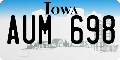 IA license plate AUM698