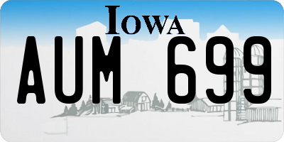 IA license plate AUM699